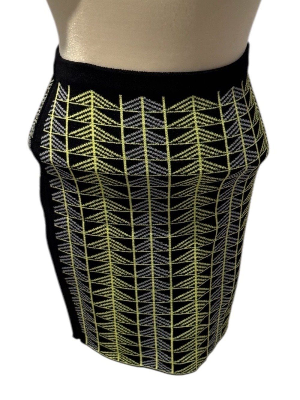 RACHEL ROY black/neon knit pencil skirt - xs